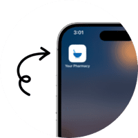 The patient portal added to a phone home screen